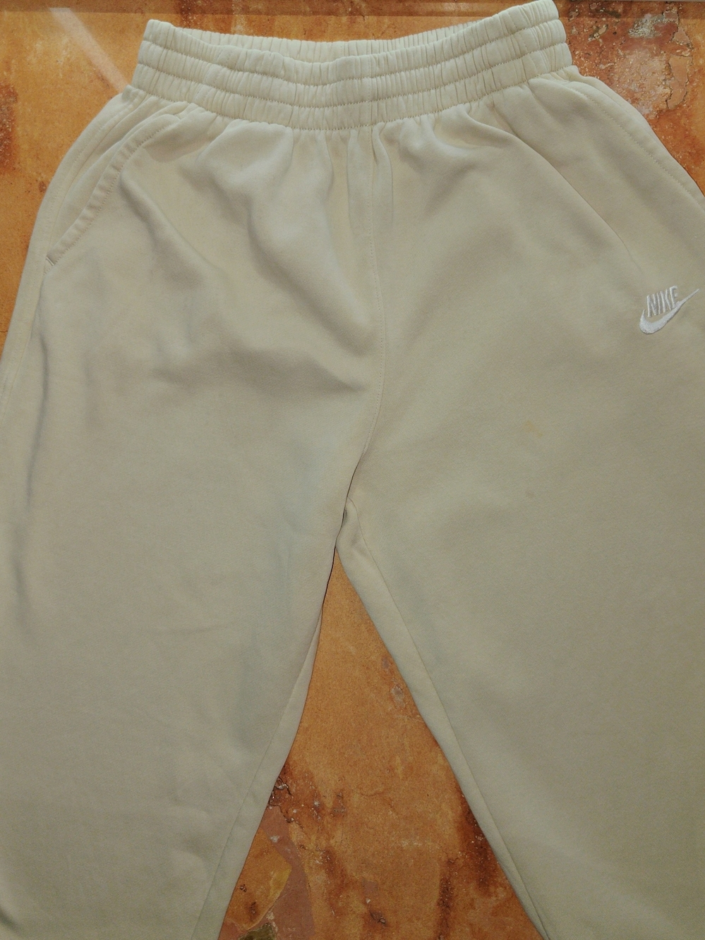 Nike Kids Cream Sweatpants with Elastic Waist Size Kids L